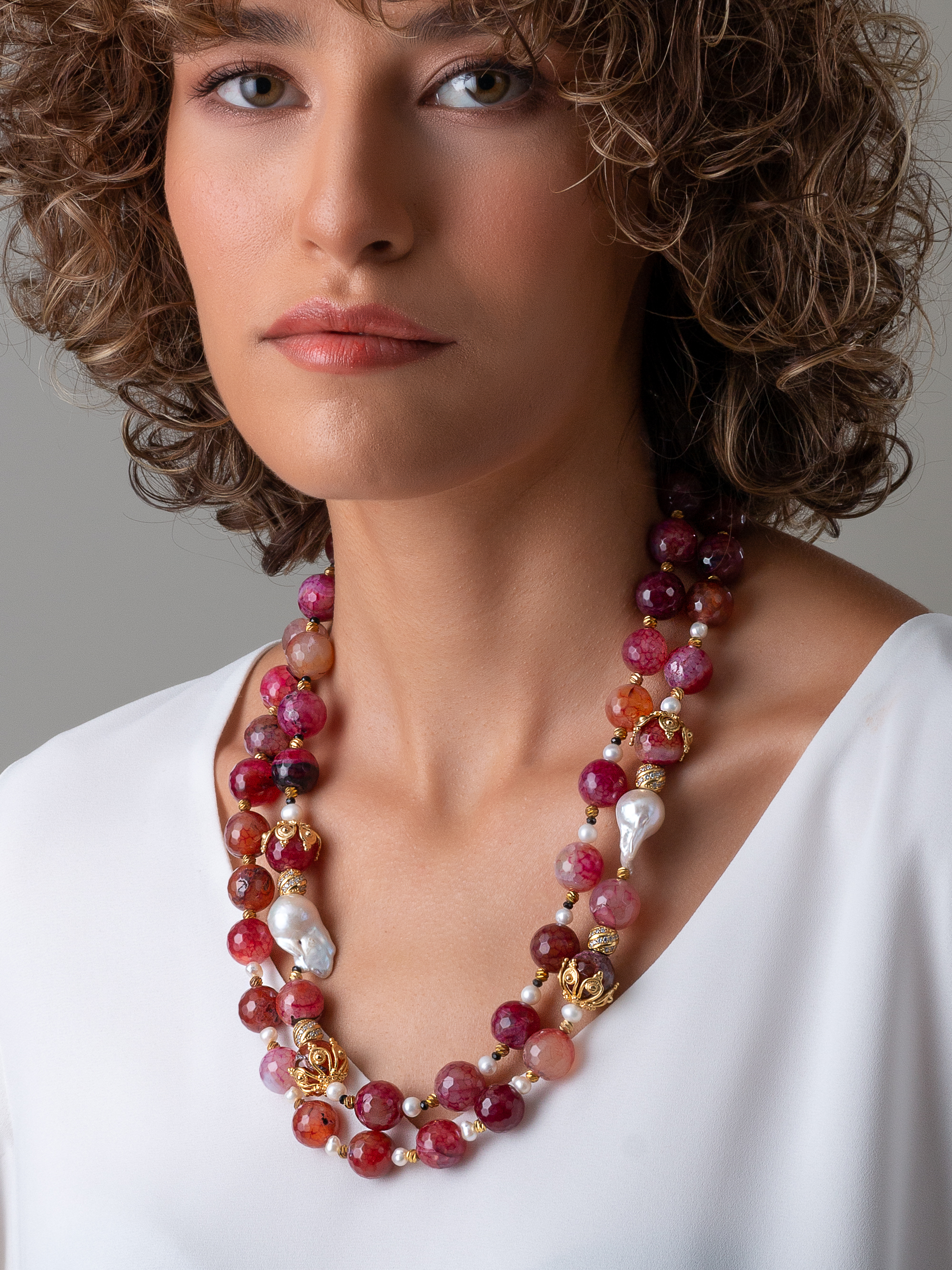 Fushia Necklace Set