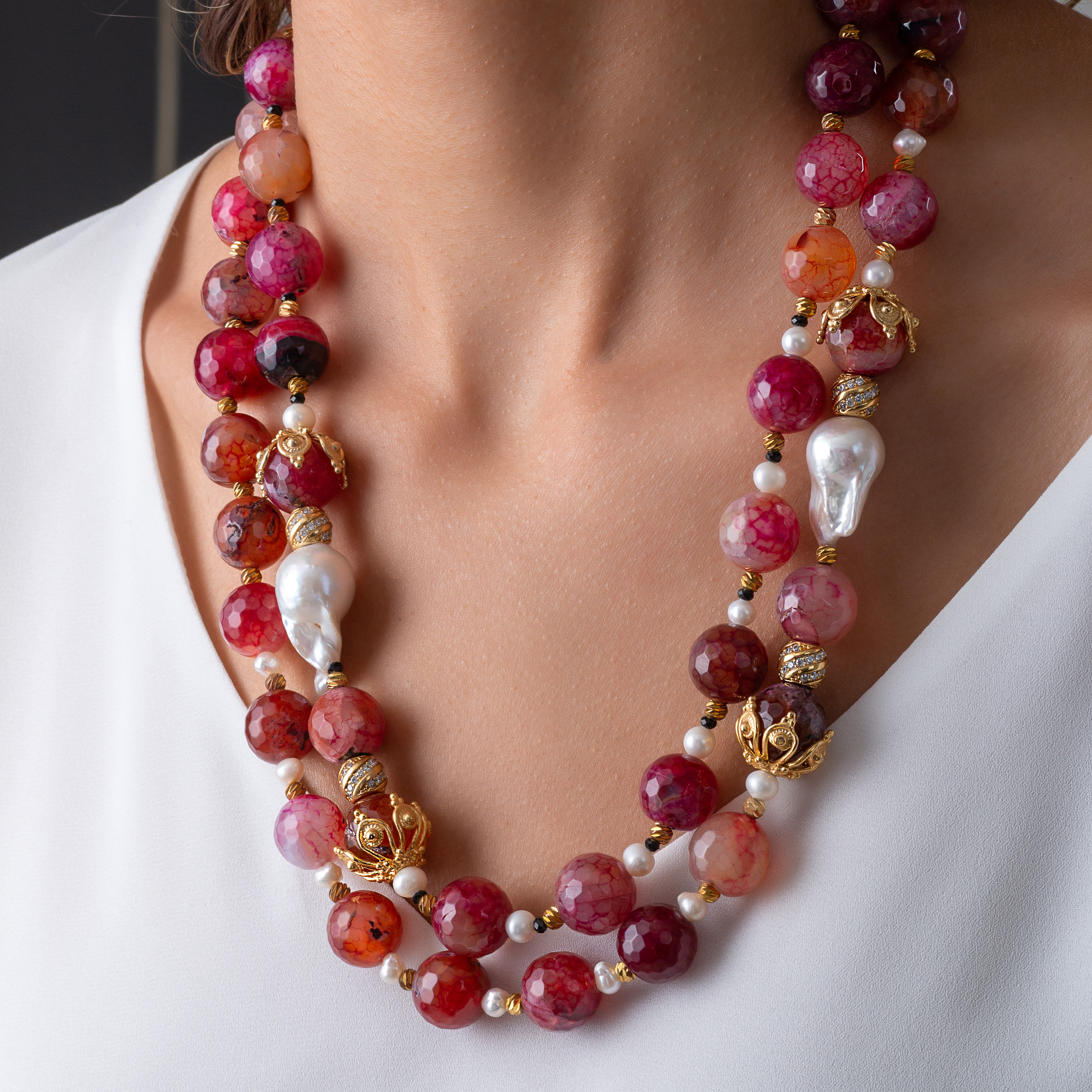 Fushia Necklace Set